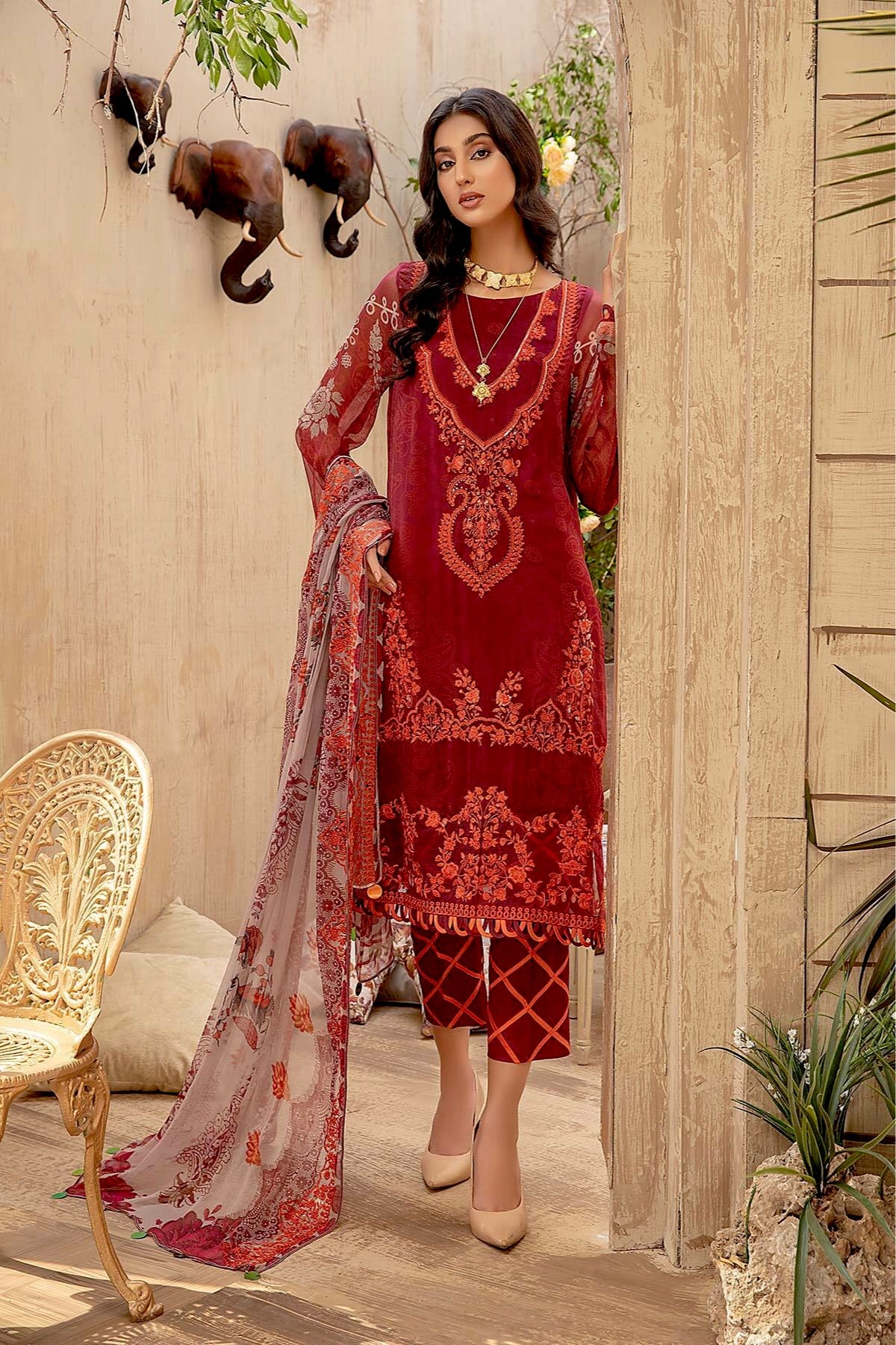 Charizma Vasal Embroidered Chiffon ...